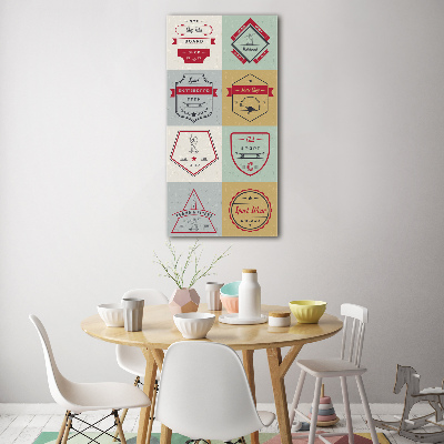 Cuadro decorativo en cristal con canto pulido vertical Señales de patineta