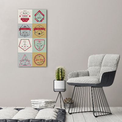 Cuadro decorativo en cristal con canto pulido vertical Señales de patineta