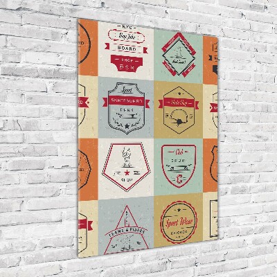 Cuadro decorativo en cristal con canto pulido vertical Señales de patineta