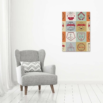 Cuadro decorativo en cristal con canto pulido vertical Señales de patineta