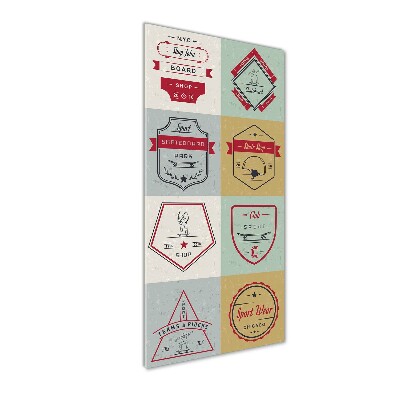 Cuadro decorativo en cristal con canto pulido vertical Señales de patineta