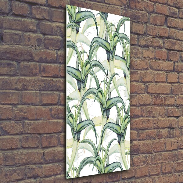 Cuadro de vidrio templado 4mm para pared vertical Áloe