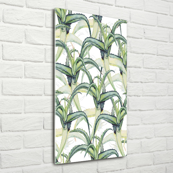 Cuadro de vidrio templado 4mm para pared vertical Áloe