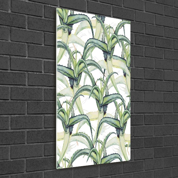Cuadro de vidrio templado 4mm para pared vertical Áloe