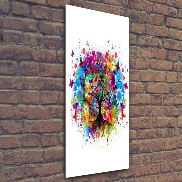 Cuadro de vidrio templado 4mm para pared vertical Árbol abstracto