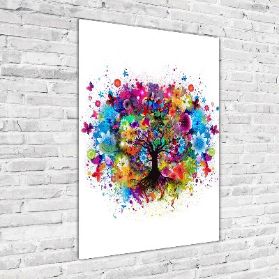 Cuadro de vidrio templado 4mm para pared vertical Árbol abstracto