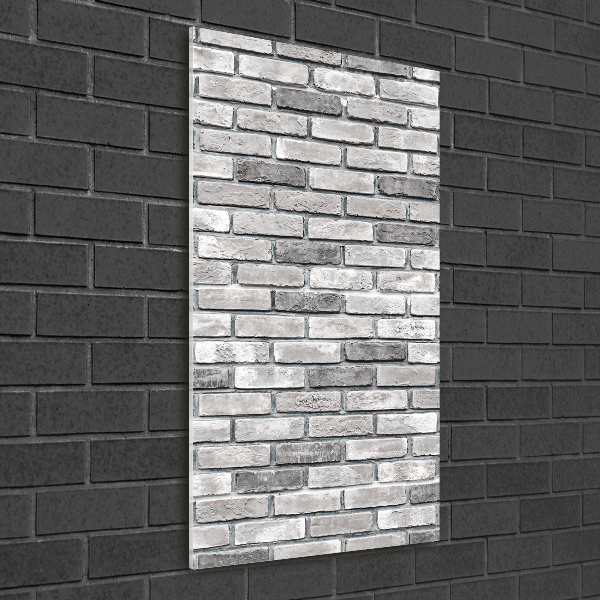 Fotocuadro de cristal elegante para hogar vertical pared de ladrillos