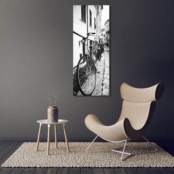 Fotocuadro de cristal elegante para hogar vertical Bicicletas de ciudad