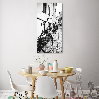 Fotocuadro de cristal elegante para hogar vertical Bicicletas de ciudad