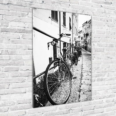 Fotocuadro de cristal elegante para hogar vertical Bicicletas de ciudad