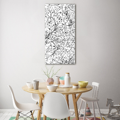 Cuadro de vidrio templado 4mm para pared vertical Leña menuda