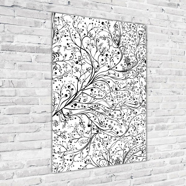 Cuadro de vidrio templado 4mm para pared vertical Leña menuda