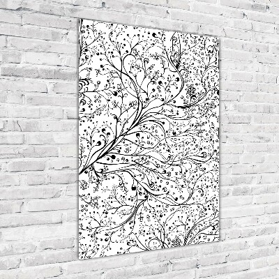 Cuadro de vidrio templado 4mm para pared vertical Leña menuda