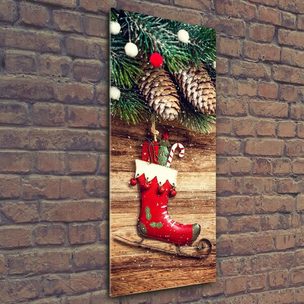 Cuadro decorativo en cristal con canto pulido vertical decoraciones navideñas