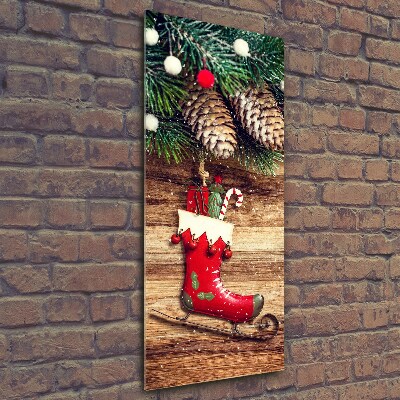 Cuadro decorativo en cristal con canto pulido vertical decoraciones navideñas