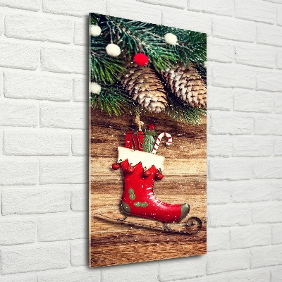 Cuadro decorativo en cristal con canto pulido vertical decoraciones navideñas
