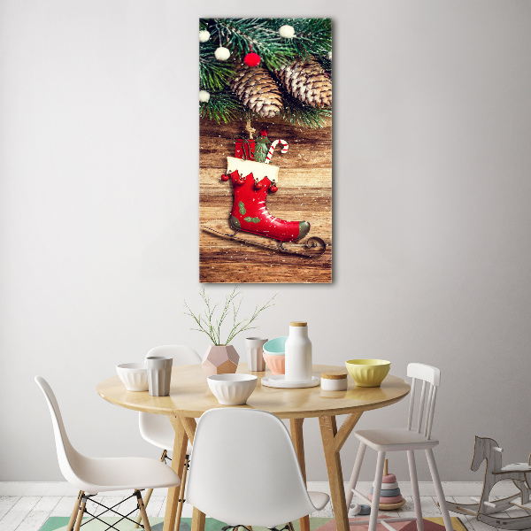 Cuadro decorativo en cristal con canto pulido vertical decoraciones navideñas
