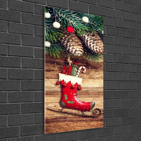 Cuadro decorativo en cristal con canto pulido vertical decoraciones navideñas