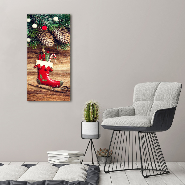 Cuadro decorativo en cristal con canto pulido vertical decoraciones navideñas