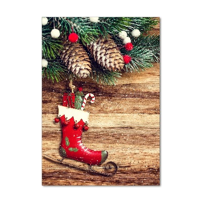 Cuadro decorativo en cristal con canto pulido vertical decoraciones navideñas