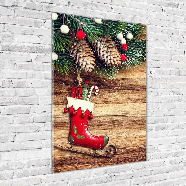 Cuadro decorativo en cristal con canto pulido vertical decoraciones navideñas