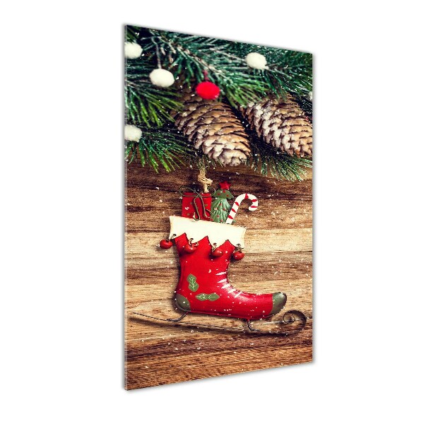 Cuadro decorativo en cristal con canto pulido vertical decoraciones navideñas