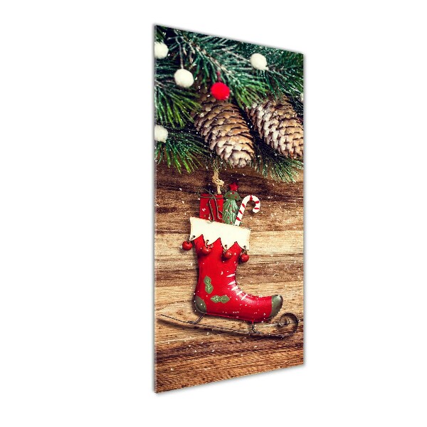Cuadro decorativo en cristal con canto pulido vertical decoraciones navideñas