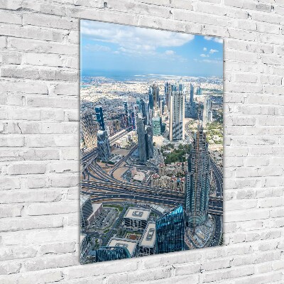 Cuadro de cristal moderno efecto brillo vertical Rascacielos