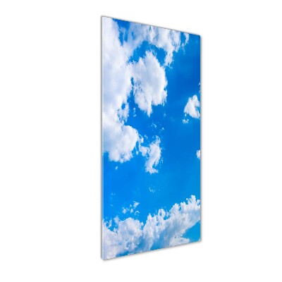 Cuadro de vidrio templado 4mm para pared vertical Nubes en el cielo