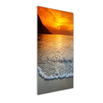 Fotocuadro de cristal elegante para hogar vertical Atardecer