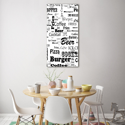 Foto obraz na szkle pionowy Menu w restauracji