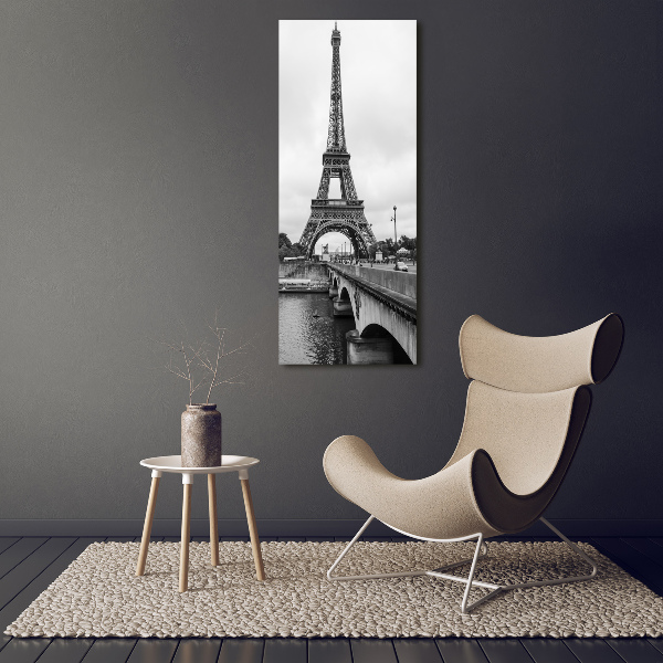 Fotocuadro de cristal elegante para hogar vertical Torre Eiffel de París