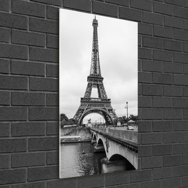 Fotocuadro de cristal elegante para hogar vertical Torre Eiffel de París