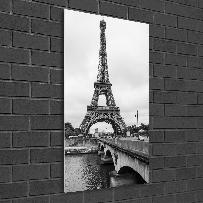 Fotocuadro de cristal elegante para hogar vertical Torre Eiffel de París