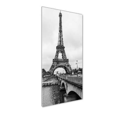 Fotocuadro de cristal elegante para hogar vertical Torre Eiffel de París