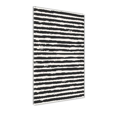 Fotocuadro de cristal elegante para hogar vertical Rayas blancas y negras