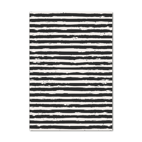 Fotocuadro de cristal elegante para hogar vertical Rayas blancas y negras