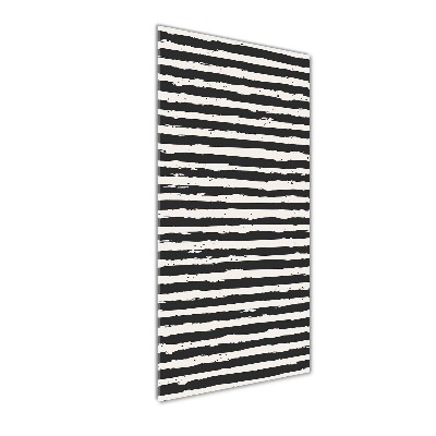 Fotocuadro de cristal elegante para hogar vertical Rayas blancas y negras