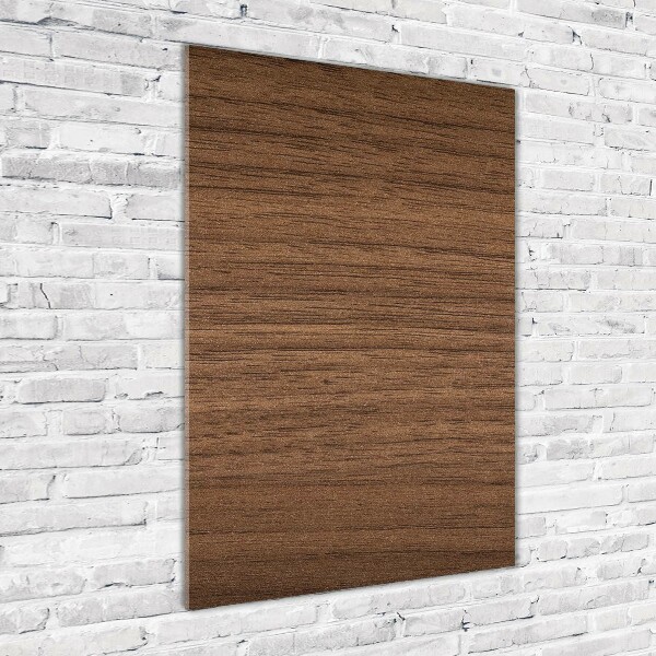 Cuadro decorativo en cristal con canto pulido vertical Fondo de madera