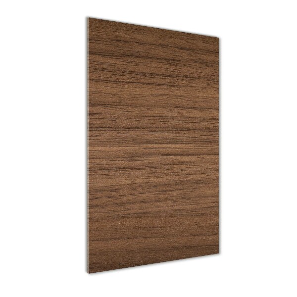 Cuadro decorativo en cristal con canto pulido vertical Fondo de madera