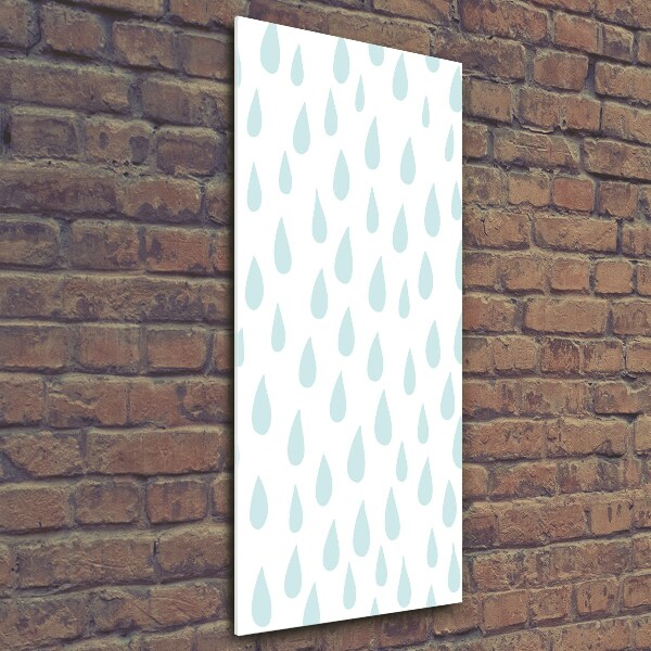 Cuadro de cristal moderno efecto brillo vertical Gotas