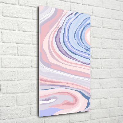 Cuadro decorativo en cristal con canto pulido vertical Ondas abstractas