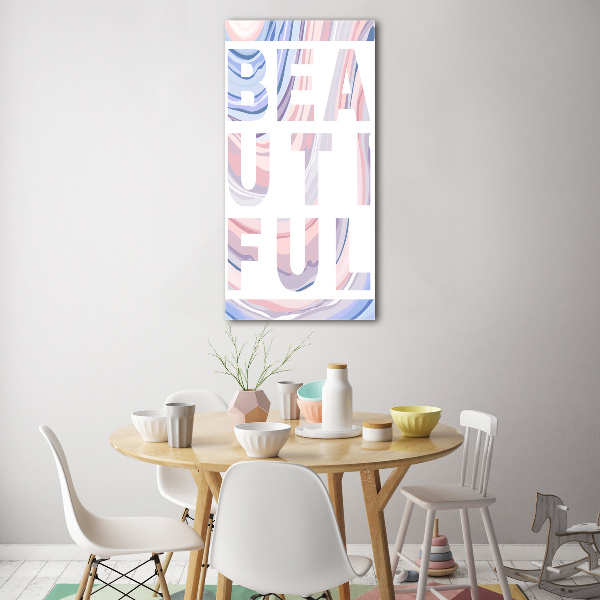 Cuadro decorativo en cristal con canto pulido vertical Hermoso