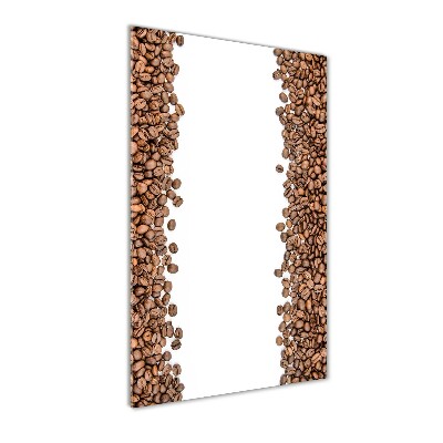 Cuadro decorativo en cristal con canto pulido vertical Granos de café