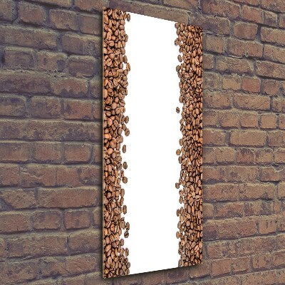 Cuadro decorativo en cristal con canto pulido vertical Granos de café