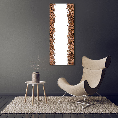 Cuadro decorativo en cristal con canto pulido vertical Granos de café