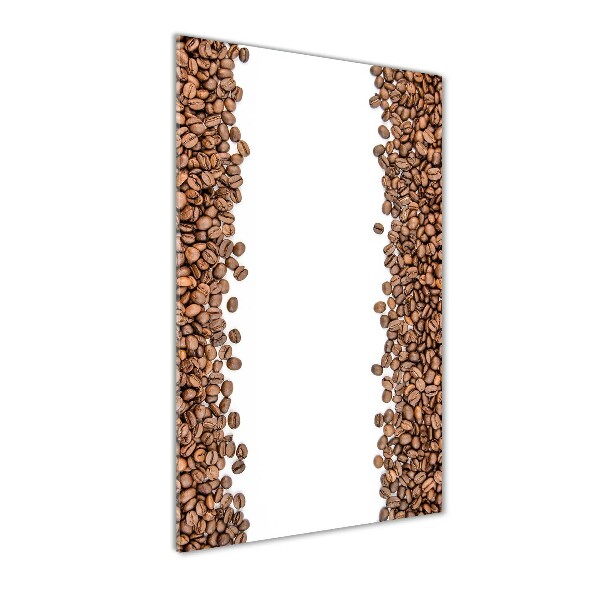Cuadro decorativo en cristal con canto pulido vertical Granos de café