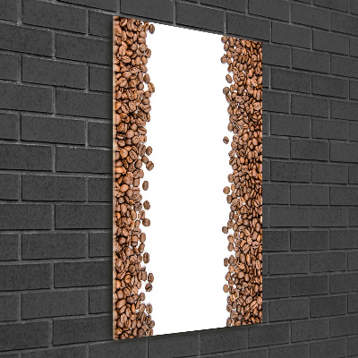 Cuadro decorativo en cristal con canto pulido vertical Granos de café