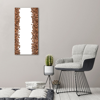 Cuadro decorativo en cristal con canto pulido vertical Granos de café