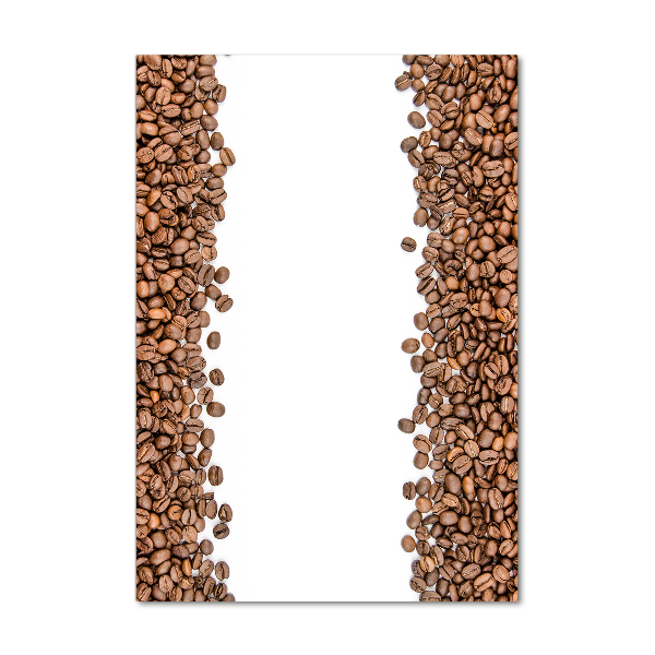 Cuadro decorativo en cristal con canto pulido vertical Granos de café
